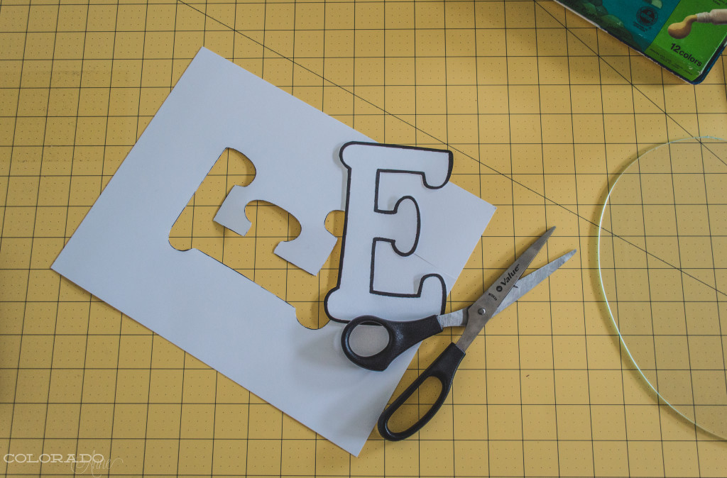 E shaped stencil 